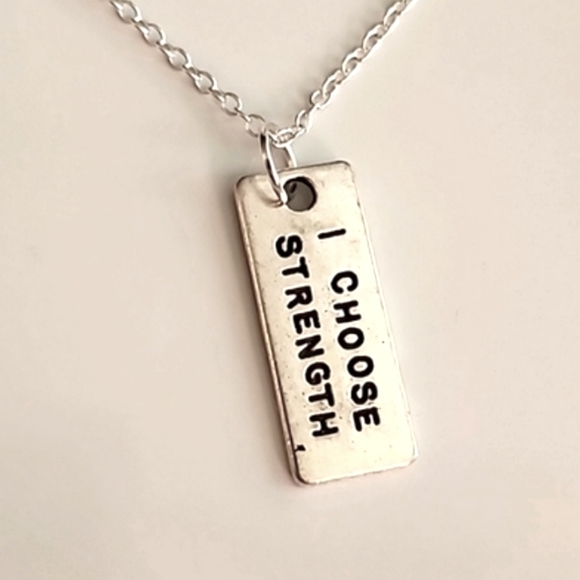 Fashion Jewelry Jewelry - I chose Strength Pendant Necklace  20in Sterling Chain NP
